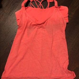 Lululemon coral tank with built in bra